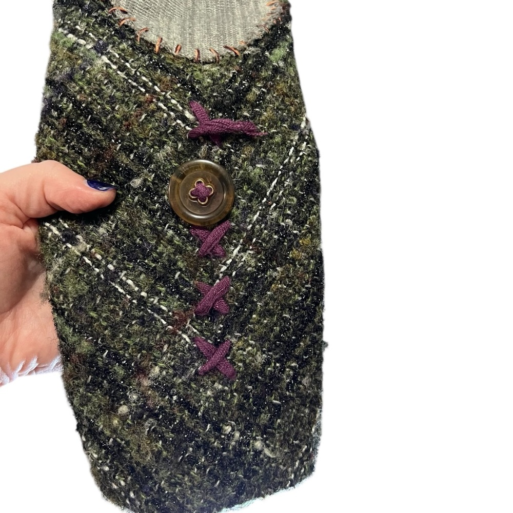 Desigual • Wool Blend Tweed ‘Dream’ Embroidered Button-Up Jacket Size 38/S - Picture 8 of 14